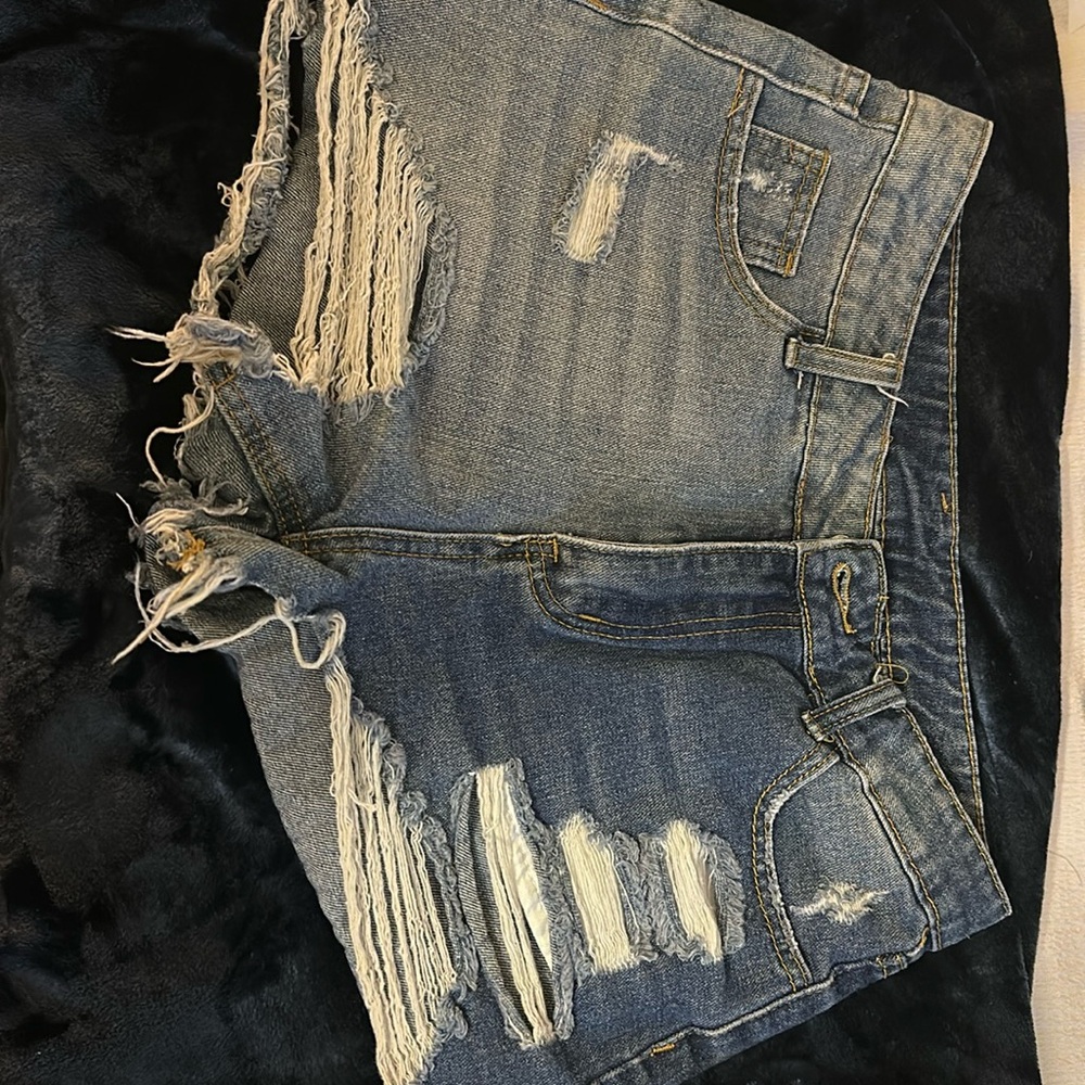 Two toned denim shorts